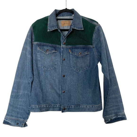 Levi's Orange‎ Tab Trucker Jacket Men's Size 40/M corduroy Panel Casual Western - Picture 5 of 16